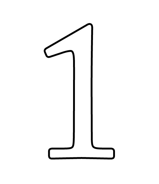 1 clipart black and white.  collection of number