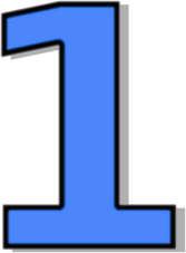 Number . One clipart blue