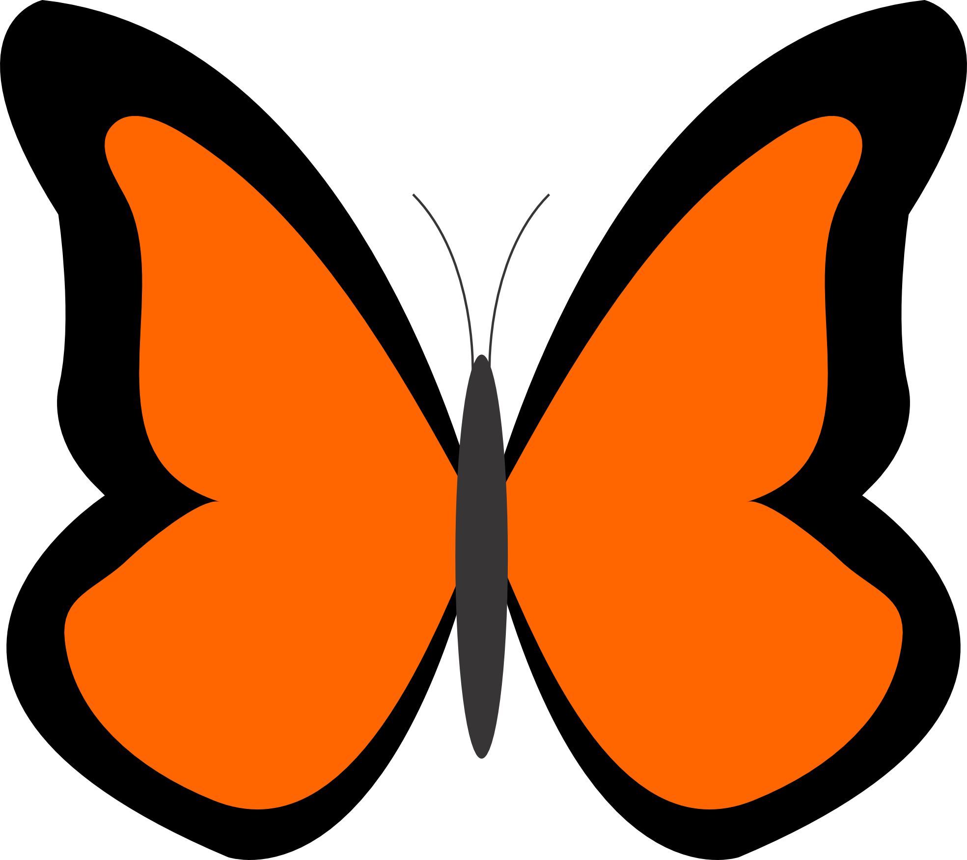 Orange . 1 clipart butterfly