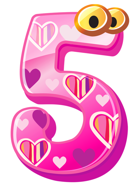 Number five png image. 1 clipart cute