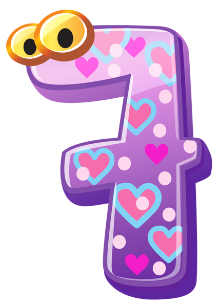 Number seven png image. 1 clipart cute