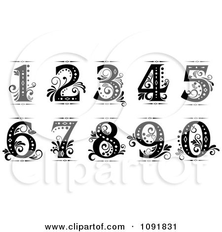 Ornate black and white. 1 clipart fancy