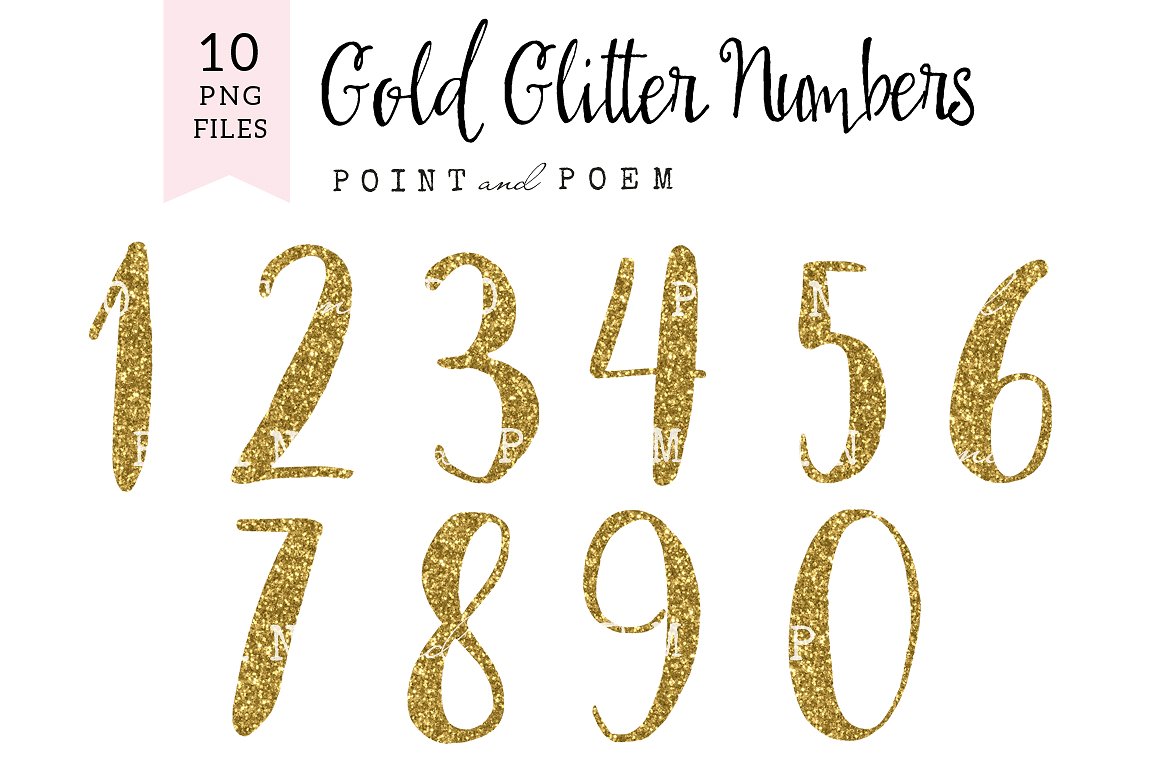 1 clipart gold glitter. Numbers clip arts illustrations