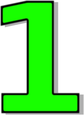 Number signs symbol alphabets. 1 clipart green