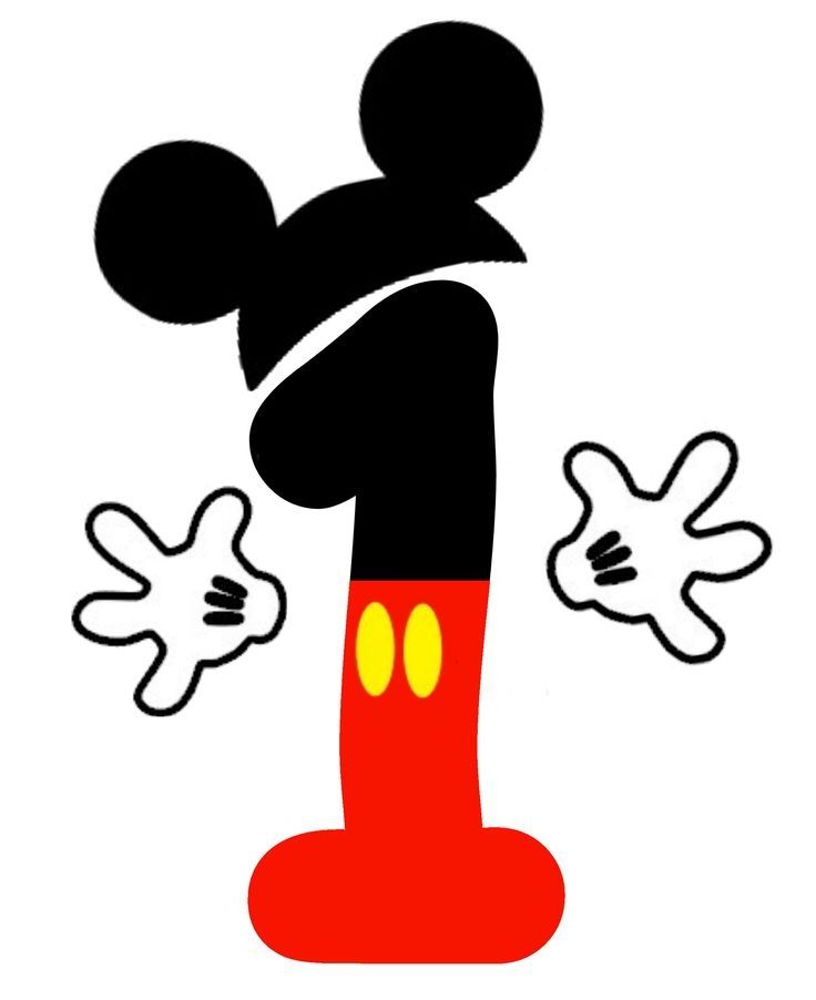 Number mickeymouse . 1 clipart mickey mouse