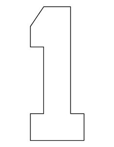 1 clipart outline. Number pattern use the