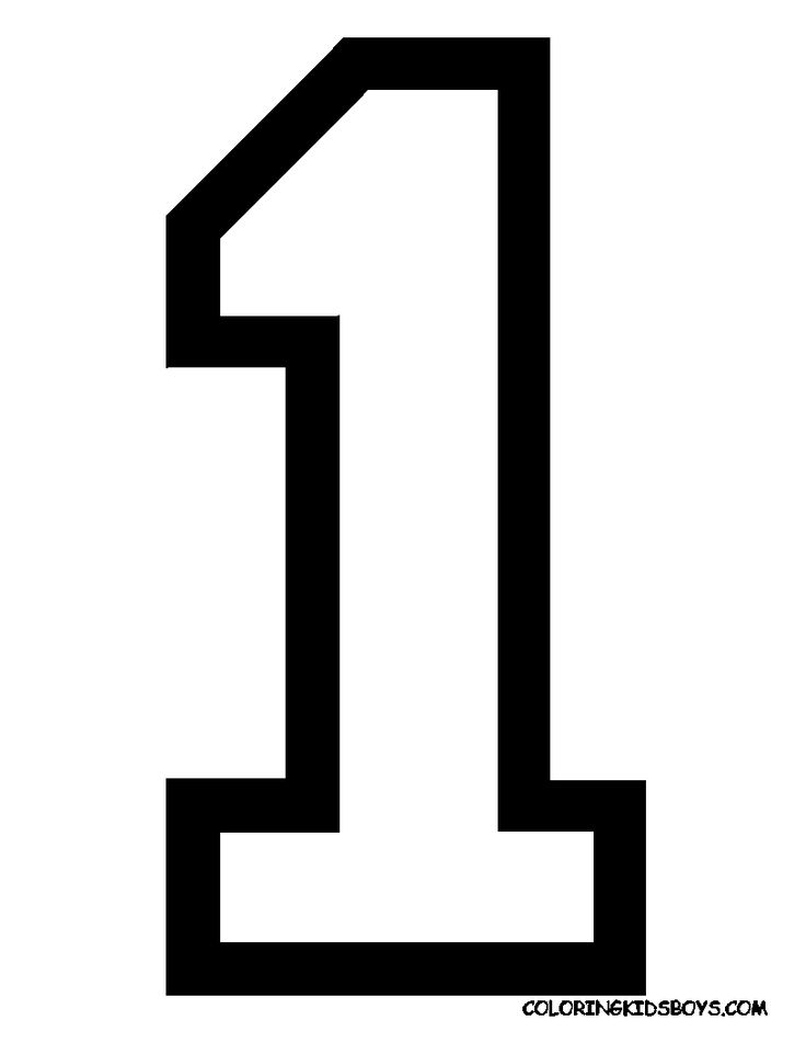 1 clipart outline. Number black and white