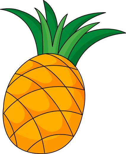 Pinapple . Fruits clipart colored