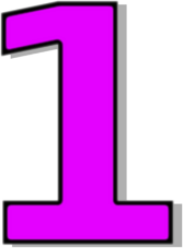Number download. 1 clipart purple