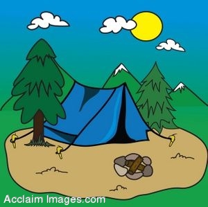 1 clipart scene. Camping scenes 
