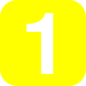 Number in clip art. 1 clipart yellow