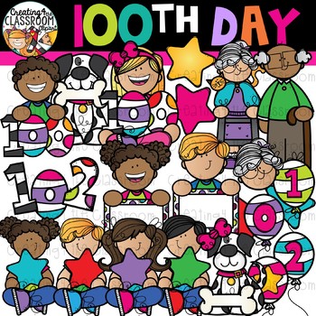  th of school. 100 clipart 100th day