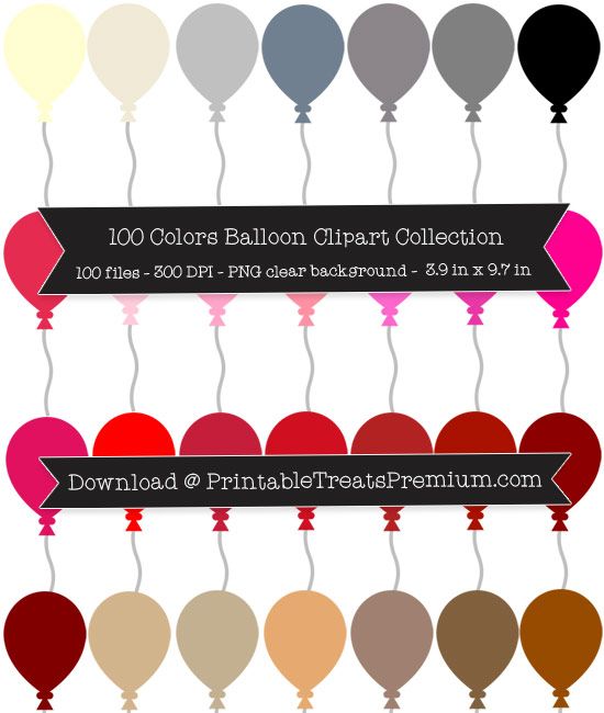 100 clipart balloon.  colors collection files