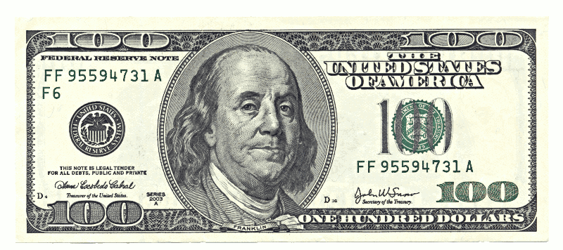 100 clipart bill.  dollar clip art