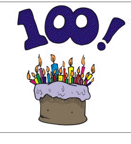  th cake. 100 clipart birthday