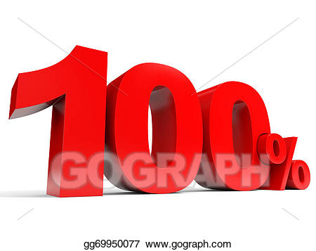100 clipart one hundred. Stock illustration red percent