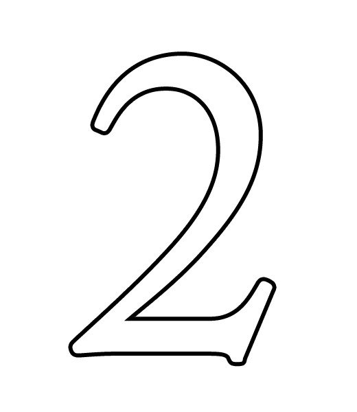 2 clipart black and white.  collection of number