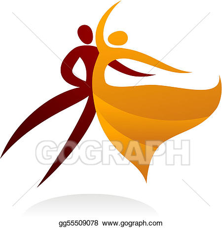 Vector stock dancing illustration. 2 clipart couple