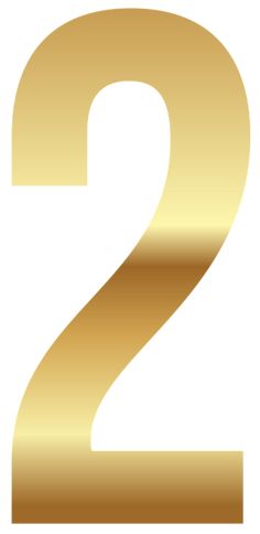 2 clipart gold. Golden number one png