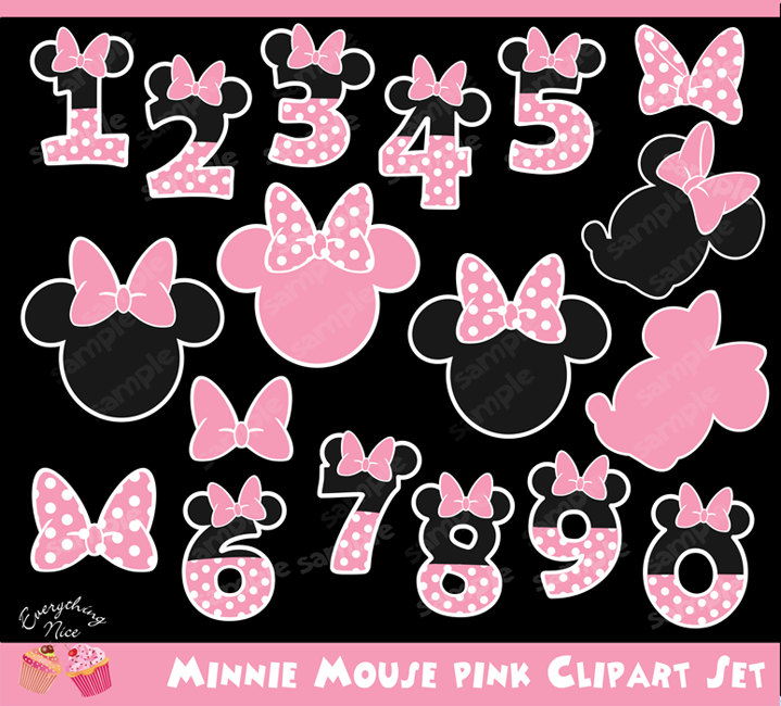 2 clipart minnie mouse. Pink set 