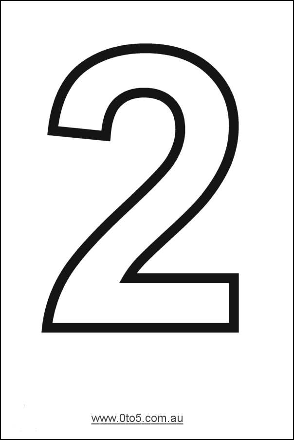 Number two printable template. 2 clipart numeral