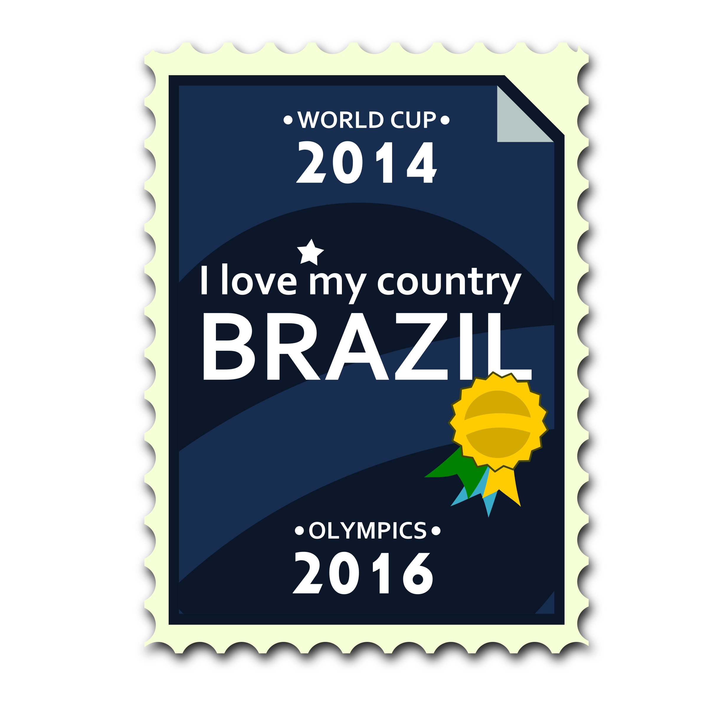 Brazil postage stamp big. 2016 clipart blue