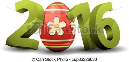 Pencil and in color. 2016 clipart easter