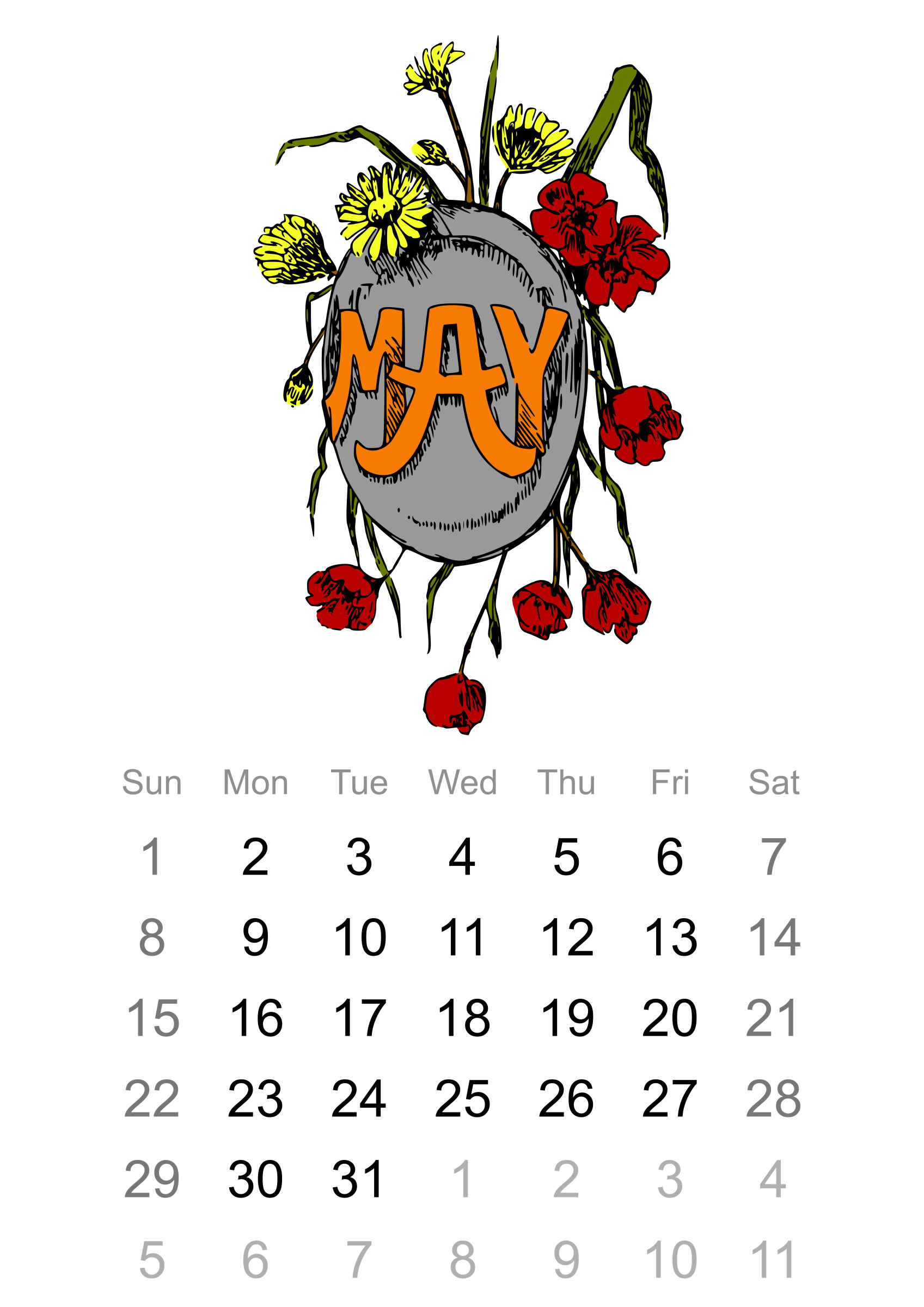 May big image png. Clipart people calendar