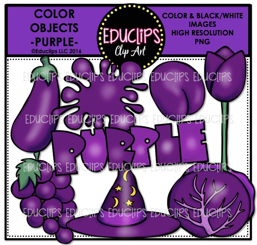 Color objects clip art. 2016 clipart purple