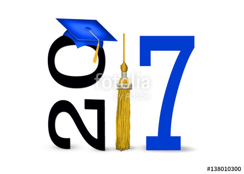 2017 clipart blue. Red graduation cap with