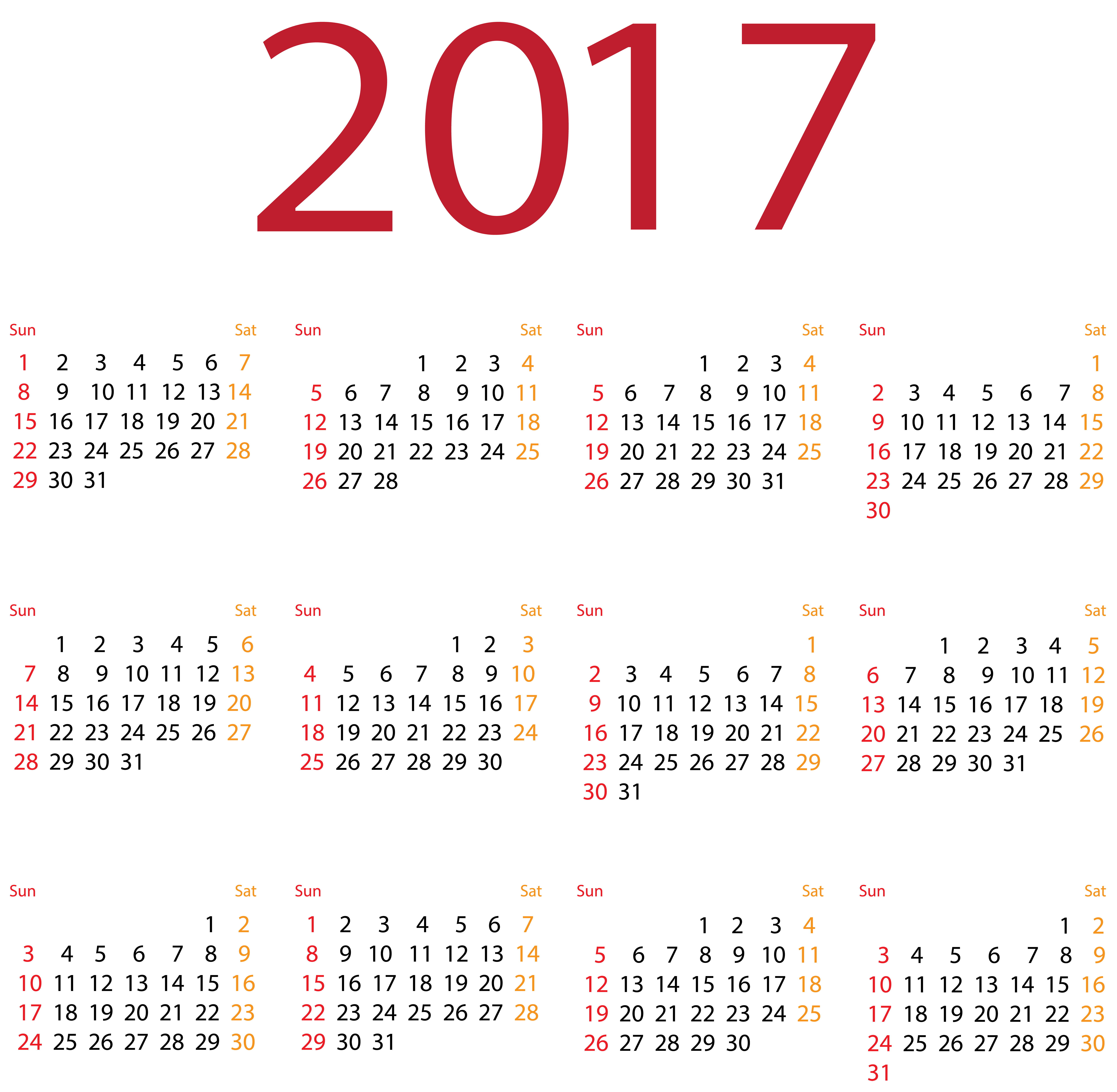 2017 clipart calendar.  png transparent clip