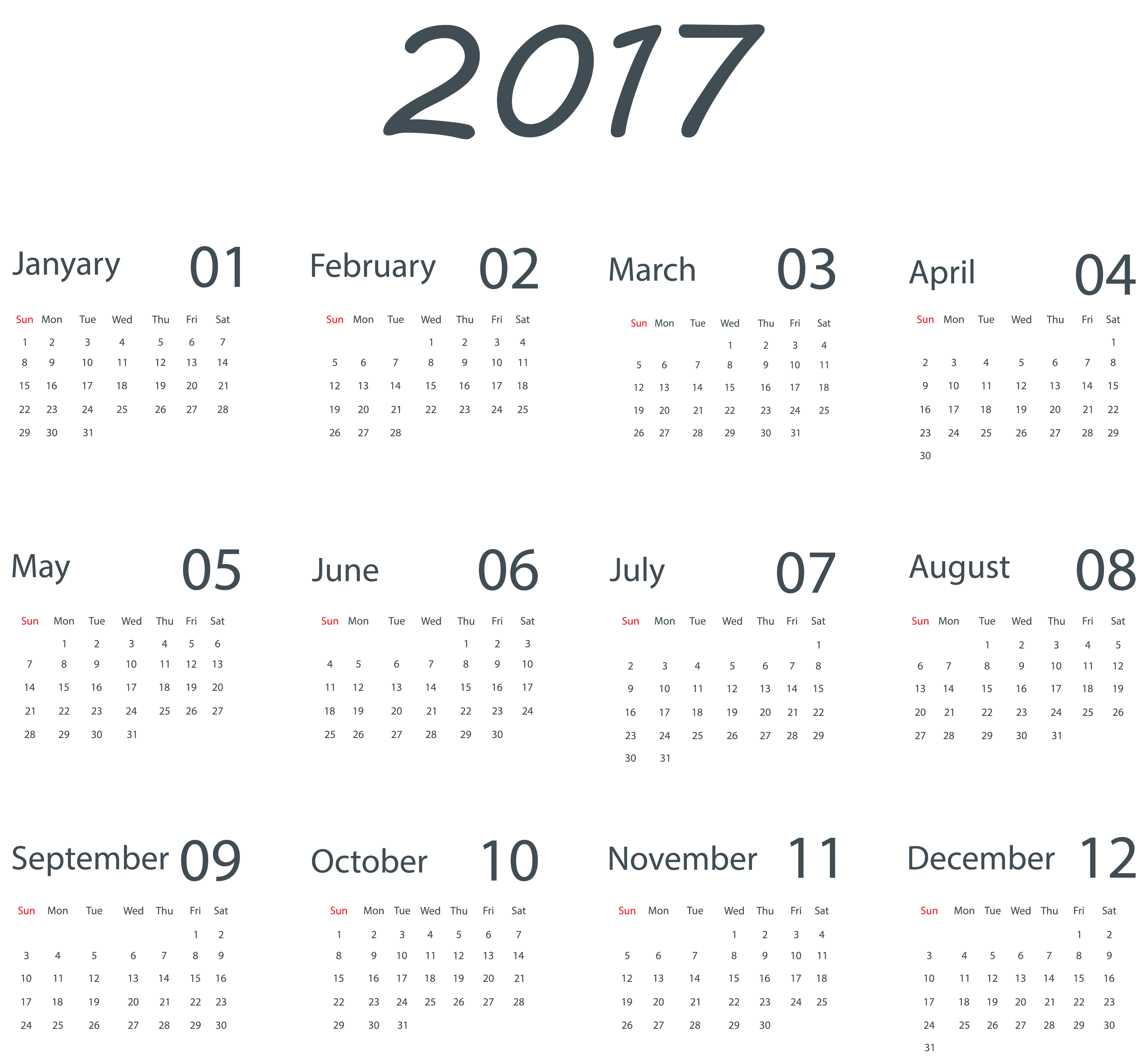 Transparent png clip art. 2017 clipart calendar
