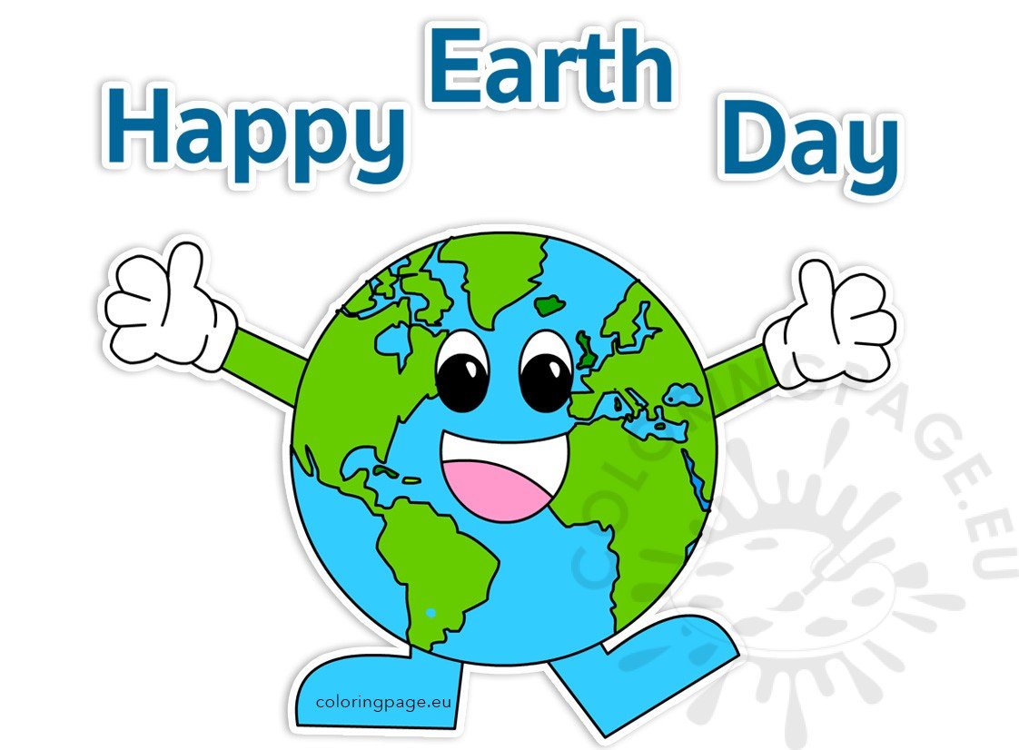 2017 clipart earth day. Happy coloring page 
