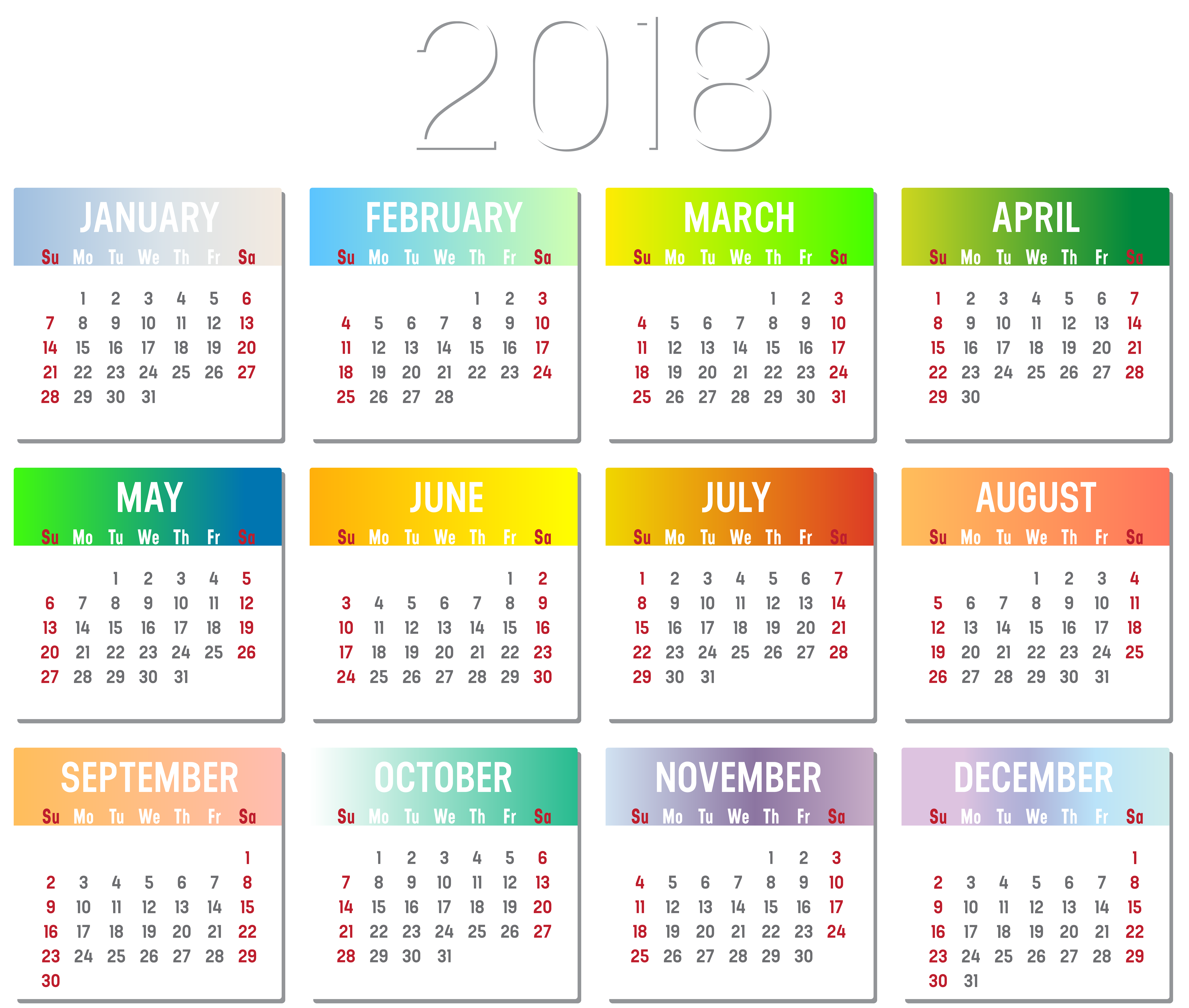 2018 clipart calender. Calendar transparent clip art