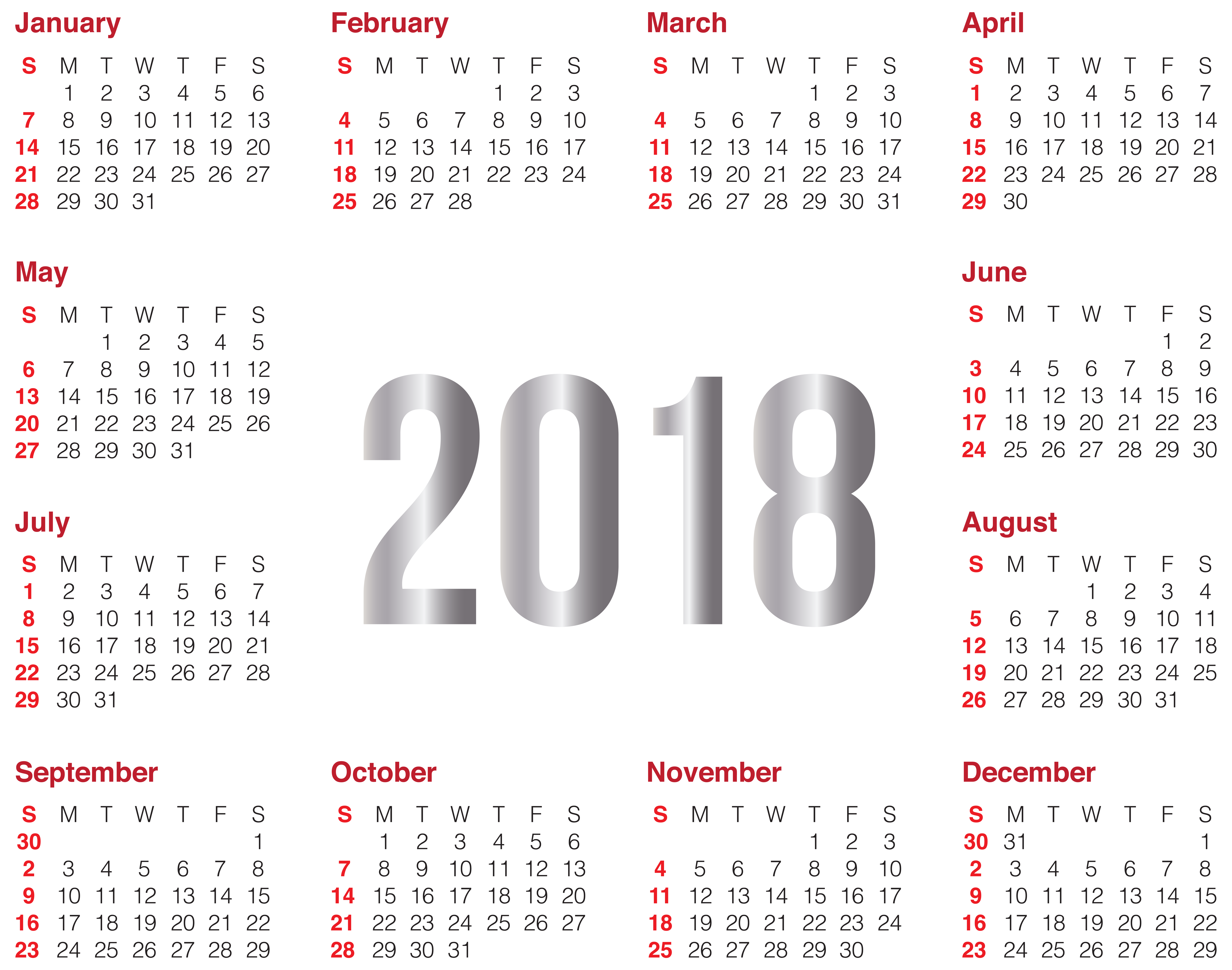2018 clipart calender.  transparent calendar png