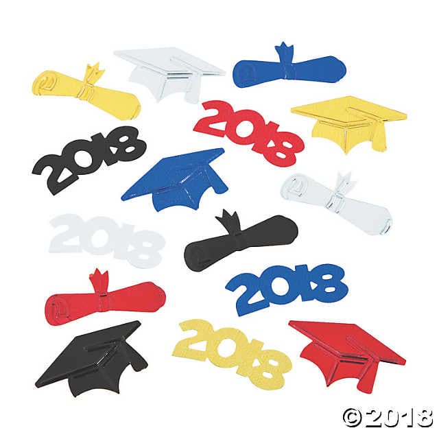 2018 clipart confetti. Class of graduation 
