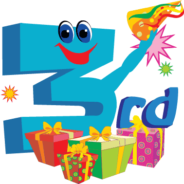 Happy rd work anniversary. 3 clipart 3rd