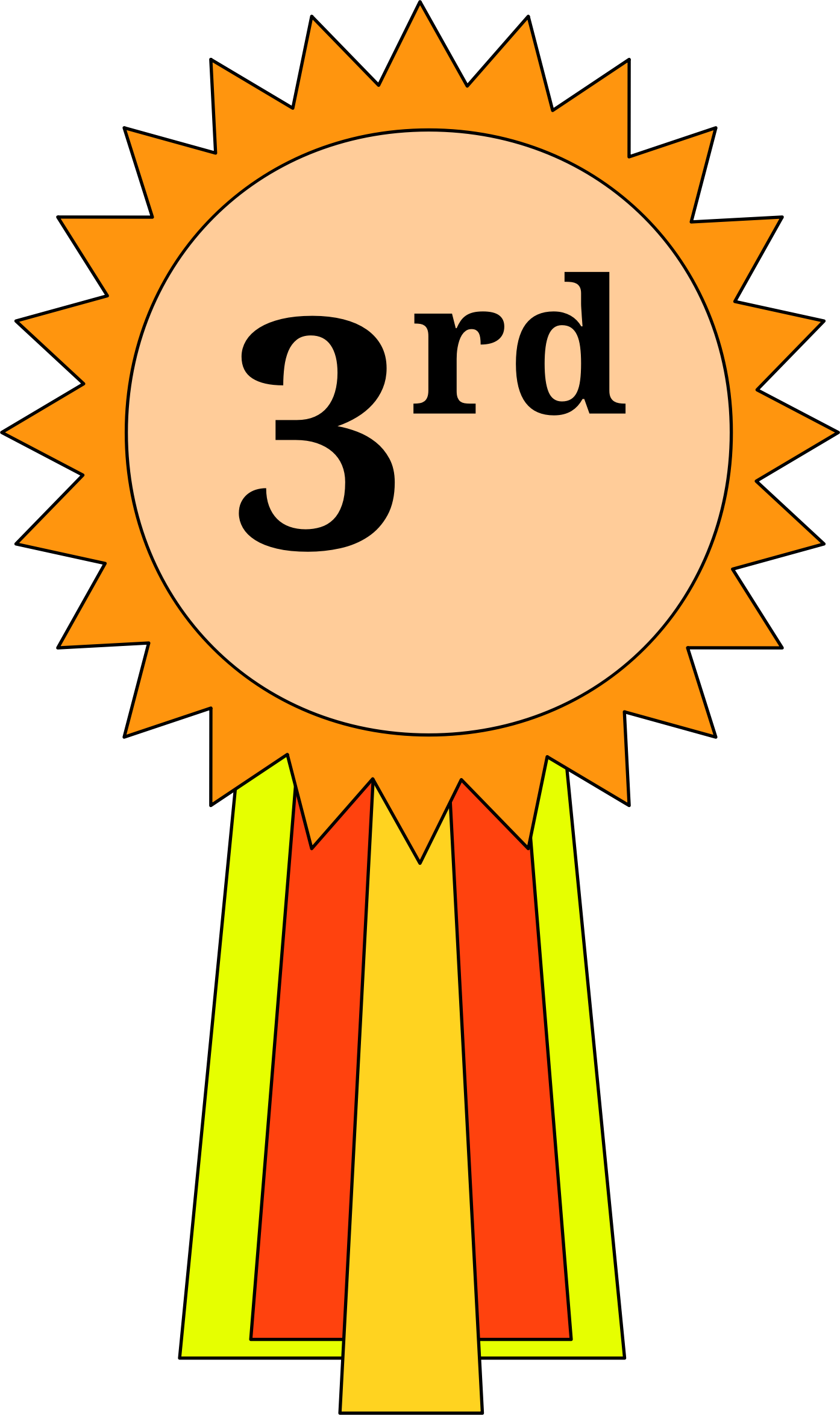 Rd place ribbon. 3 clipart 3rd