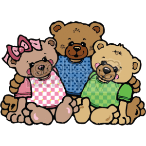 Three hugging each others. 3 clipart bears