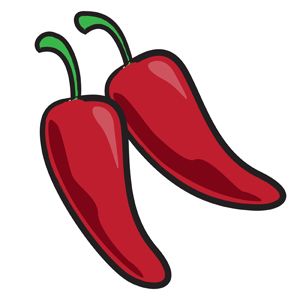 Chili pepper simple vector. 3 clipart chilli