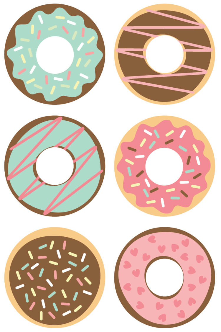 3 clipart donut. Cut files clip art