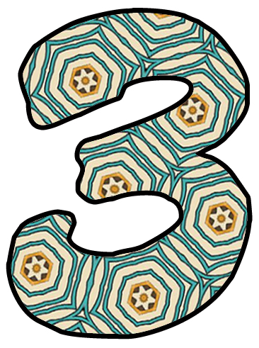 3 clipart individual number. Artbyjean paper crafts letters