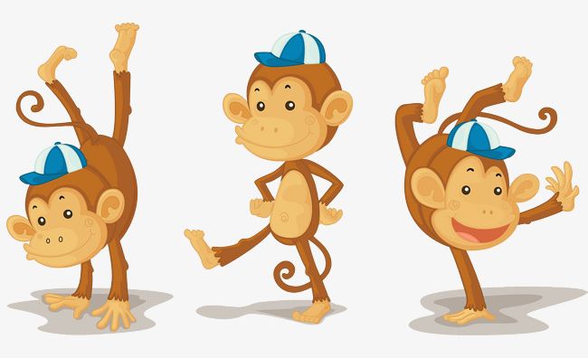  monkeys juggling hands. 3 clipart monkey