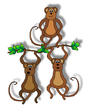 Monkeys clipart. Three dromgge top clipartix