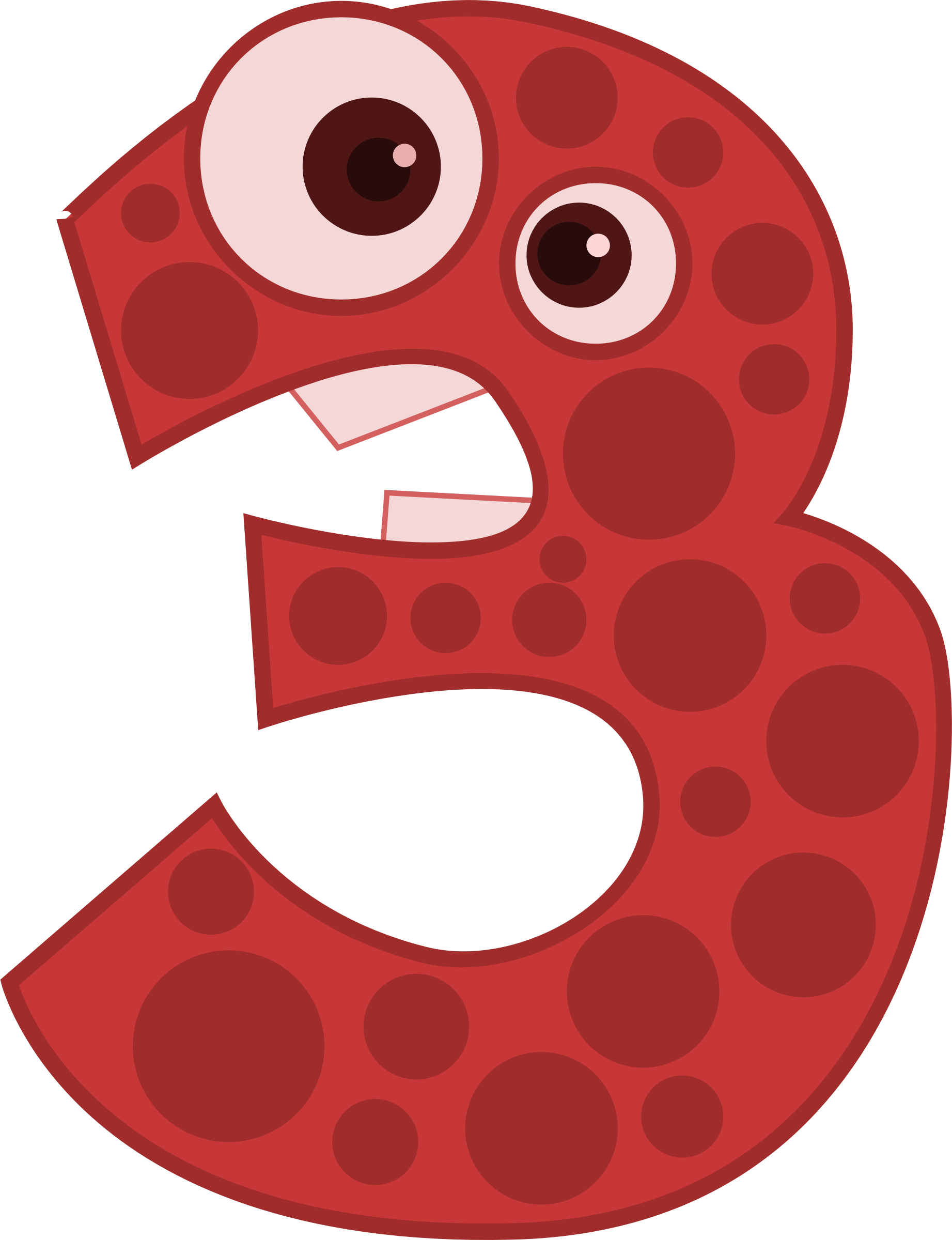 number 3 clipart lucky