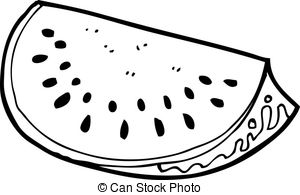 Black and white station. 3 clipart watermelon