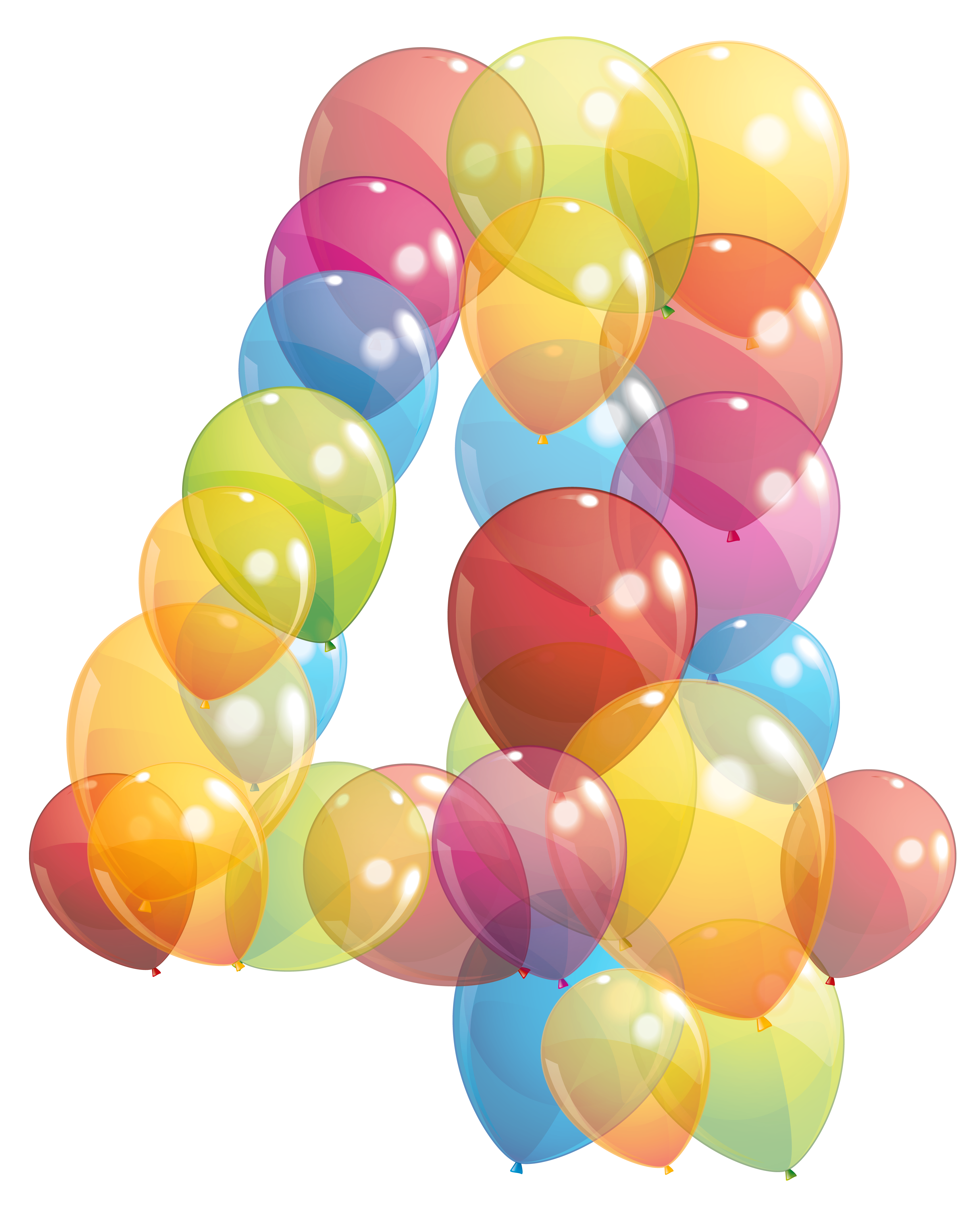Transparent number of png. Clipart balloons four