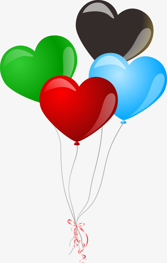 Love balloons heart shaped. 4 clipart balloon