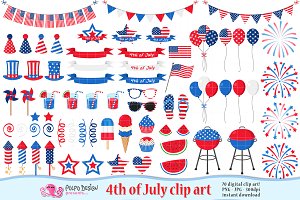  th of july. 4 clipart banner