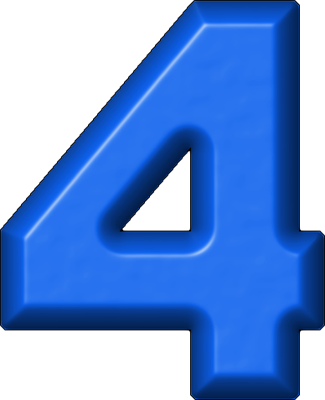 4 clipart blue number